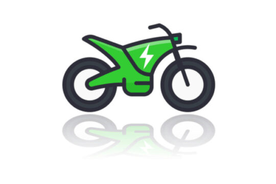 dibujo de una moto eléctrica de color verde.