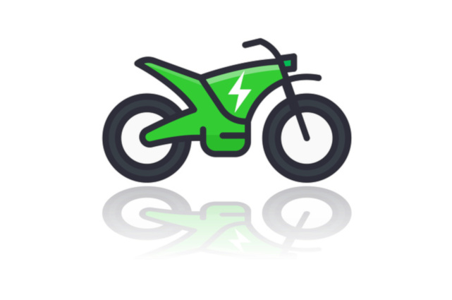 dibujo de una moto eléctrica de color verde.