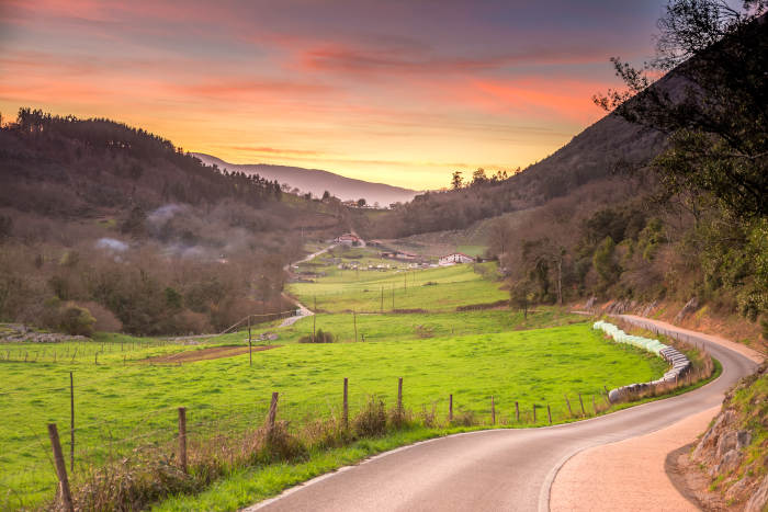 Paisaje rural en el País Vasco. 